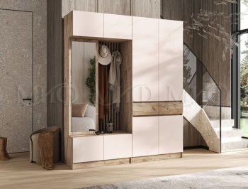 Прихожая Роджина крафт серый/кашемир, модульная (Миф) в Арамиле - aramil.mebel-e96.ru