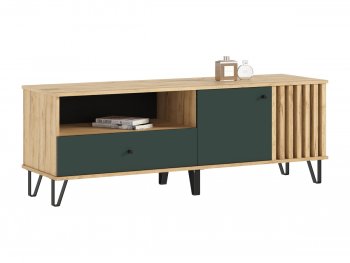 Тумба ТВ (1500) Роджина крафт/изумрудный (Миф) в Арамиле - aramil.mebel-e96.ru