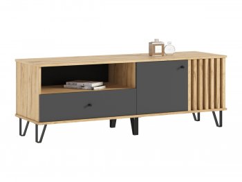 Тумба ТВ (1500) Роджина крафт/графит (Миф) в Арамиле - aramil.mebel-e96.ru