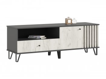 Тумба ТВ (1500) Роджина крафт белый/графит (Миф) в Арамиле - aramil.mebel-e96.ru