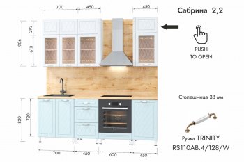 Кухонный гарнитур 2200 мм Сабрина (МЛК) в Арамиле - aramil.mebel-e96.ru