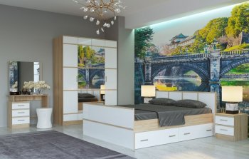 Кровать с ящиками Сакура сонома (БТС) в Арамиле - aramil.mebel-e96.ru