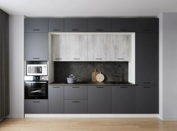 Кухонный гарнитур Санторини 3400 мм МДФ (Санвут) в Арамиле - aramil.mebel-e96.ru