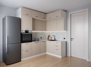 Кухонный гарнитур угловой Шампань 2200*1700 мм (Санвут) в Арамиле - aramil.mebel-e96.ru