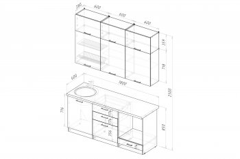 Кухонный гарнитур Шелли макси 1800 мм (Герда) в Арамиле - aramil.mebel-e96.ru
