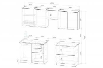 Кухонный гарнитур Шелли макси 2300 мм (Герда) в Арамиле - aramil.mebel-e96.ru