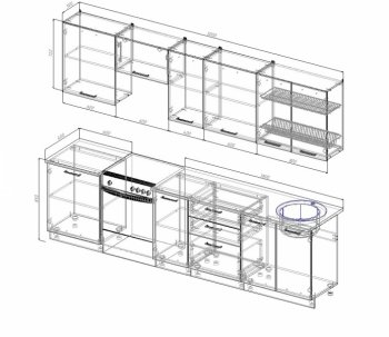 Кухонный гарнитур Лофт 3000 мм в Арамиле - aramil.mebel-e96.ru