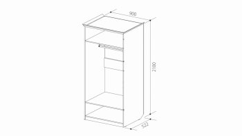 Шкаф 900 мм 2х дверный для платья ШиК-2 (Уголок Школьника 2) в Арамиле - aramil.mebel-e96.ru