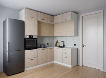 Кухонный гарнитур угловой Шимо МДФ  2200*1700 мм (Санвут) в Арамиле - aramil.mebel-e96.ru