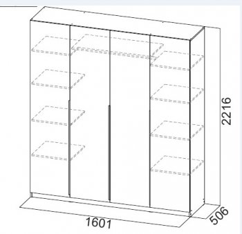 Шкаф 1600 мм ШК-5 белый (СВ) в Арамиле - aramil.mebel-e96.ru