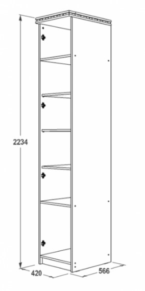 Шкаф 1-но дверный для белья Ольга-13 в Арамиле - aramil.mebel-e96.ru