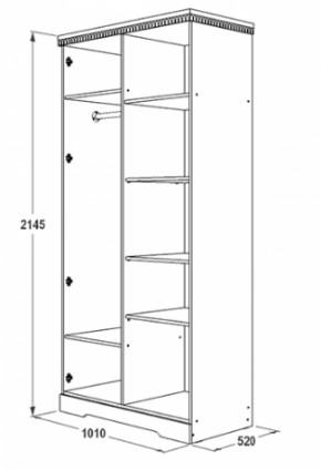 Шкаф 1000 мм для одежды и белья Ольга-12 МДФ в Арамиле - aramil.mebel-e96.ru