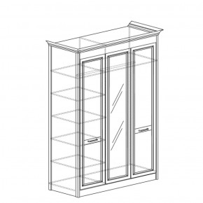 Шкаф 3-дверный с зеркалом Адель 453 (Яна) в Арамиле - aramil.mebel-e96.ru