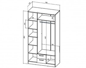 Шкаф 3-х створчатый Коста-Рика 1200 мм (Лин) в Арамиле - aramil.mebel-e96.ru