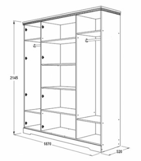 Шкаф 1800 мм для одежды и белья Ольга-12 МДФ в Арамиле - aramil.mebel-e96.ru