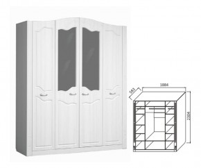 Шкаф 4-х дверный для платья и белья Ева-10 в Арамиле - aramil.mebel-e96.ru