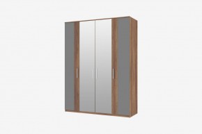 Шкаф 4-х створчатый, с 2 зеркалами Джолин, дуб каньон / графит (ПМ 245.04) в Арамиле - aramil.mebel-e96.ru | фото