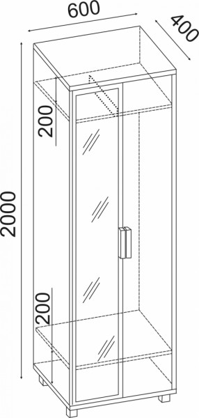 Шкаф 600 с зеркалом West (Риннер) в Арамиле - aramil.mebel-e96.ru