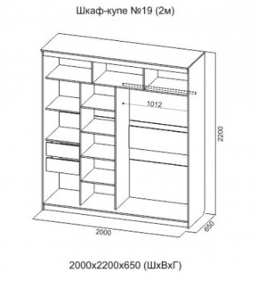 Шкаф-купе №19 Инфинити 2000 мм Ясень анкор светлый (СВ) в Арамиле - aramil.mebel-e96.ru