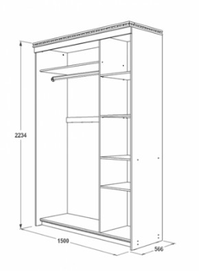 Шкаф-купе 1500 мм 3-х дверный Ольга-13 в Арамиле - aramil.mebel-e96.ru