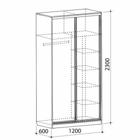 Шкаф-купе Рио 1-600 Бабочки (полки справа) в Арамиле - aramil.mebel-e96.ru