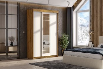 Шкаф-купе ШКП-7 1300 мм золотой/белый (СВ) в Арамиле - aramil.mebel-e96.ru
