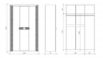 Шкаф 1400 мм 3-дверный Сиде (СБК) в Арамиле - aramil.mebel-e96.ru