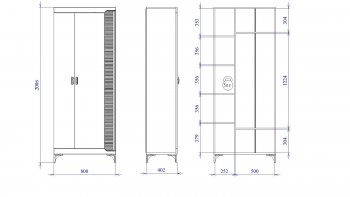 Шкаф 800 мм 2-дверный NEW Сиде Белый (СБК) в Арамиле - aramil.mebel-e96.ru