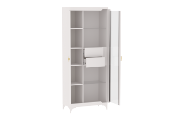 Пенал со стеклом широкий NEW Сиде Белый (СБК) в Арамиле - aramil.mebel-e96.ru