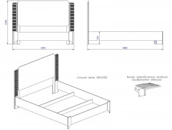 Кровать двуспальная Сиде Белый (СБК) в Арамиле - aramil.mebel-e96.ru