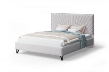 Кровать Сильвия мягкая Moonlight (серо-бежевый), 1600 (МЛК) в Арамиле - aramil.mebel-e96.ru