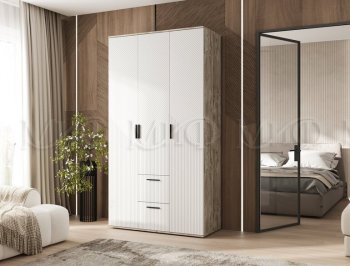 Шкаф 1200 мм Сильвия, дуб юкон/белый (Миф) в Арамиле - aramil.mebel-e96.ru