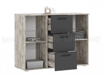 Комод Сильвия, дуб юкон/графит (Миф) в Арамиле - aramil.mebel-e96.ru