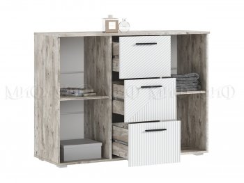 Комод Сильвия, дуб юкон/белый (Миф) в Арамиле - aramil.mebel-e96.ru