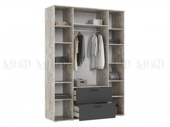 Шкаф 1600 мм Сильвия, дуб юкон/графит (Миф) в Арамиле - aramil.mebel-e96.ru