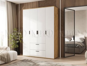 Шкаф 1600 мм Сильвия, крафт/белый (Миф) в Арамиле - aramil.mebel-e96.ru