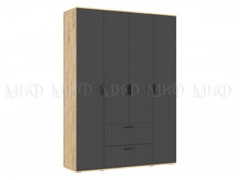 Шкаф 1600 мм Сильвия, крафт/графит (Миф) в Арамиле - aramil.mebel-e96.ru