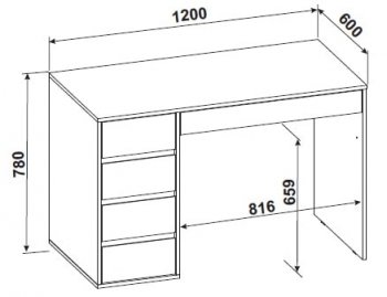 Стол компьютерный №13+пенал ШК-5 (СВ) в Арамиле - aramil.mebel-e96.ru