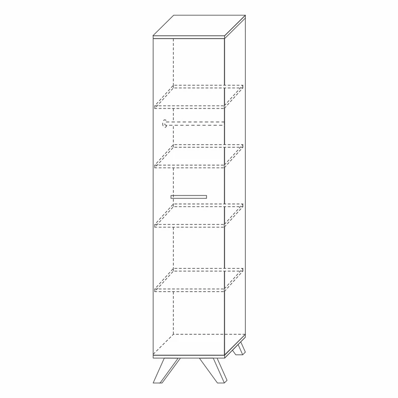 Шкаф-пенал 400 мм Вега Скандинавия, белый гл.(Кураж) в Арамиле - aramil.mebel-e96.ru