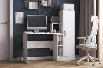 Компьютерный стол СКМ-2 белый (Микон) в Арамиле - aramil.mebel-e96.ru