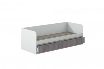 Кровать Соната 900 белый/крафт серый (Зарон) в Арамиле - aramil.mebel-e96.ru