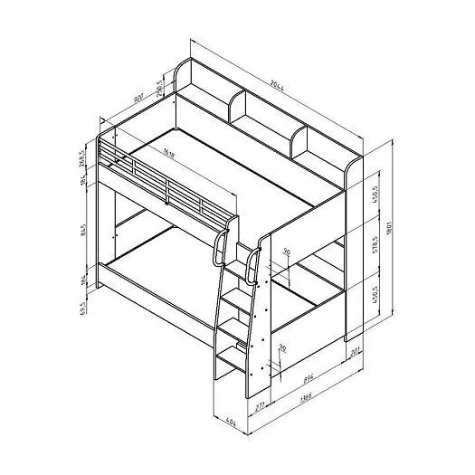 Двухъярусная кровать Соня-5 левая (ФМ) в Арамиле - aramil.mebel-e96.ru