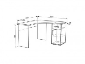 Стол компьютерный угловой Лайт-1 (1200) в Арамиле - aramil.mebel-e96.ru