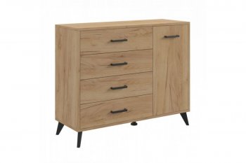 Комод-Тумба (1дв,4ящ) SVETLANA LOFT, дуб золотой (Генезис) в Арамиле - aramil.mebel-e96.ru