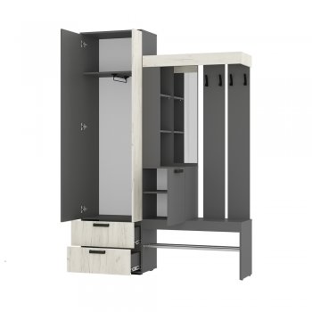 Прихожая Трамп графит/крафт белый (БТС) в Арамиле - aramil.mebel-e96.ru