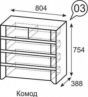 Комод №3 Твист (ИжМ) в Арамиле - aramil.mebel-e96.ru