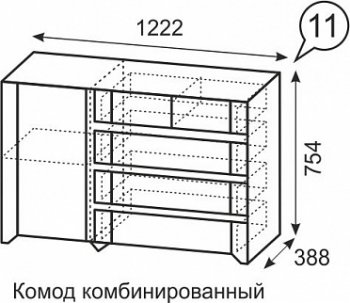 Комод комбинированный №11 Твист (ИжМ) в Арамиле - aramil.mebel-e96.ru