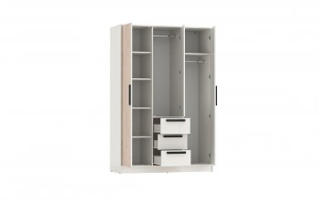 Шкаф 1300 мм 83.08 Вегас (3-х дв.) белый (Олмеко) в Арамиле - aramil.mebel-e96.ru