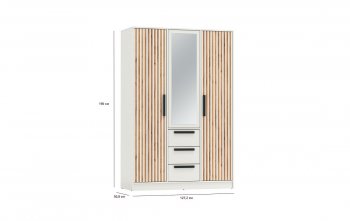 Шкаф 1300 мм 83.08 Вегас (3-х дв.) белый (Олмеко) в Арамиле - aramil.mebel-e96.ru