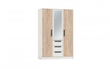 Шкаф 1300 мм 83.08 Вегас (3-х дв.) белый (Олмеко) в Арамиле - aramil.mebel-e96.ru